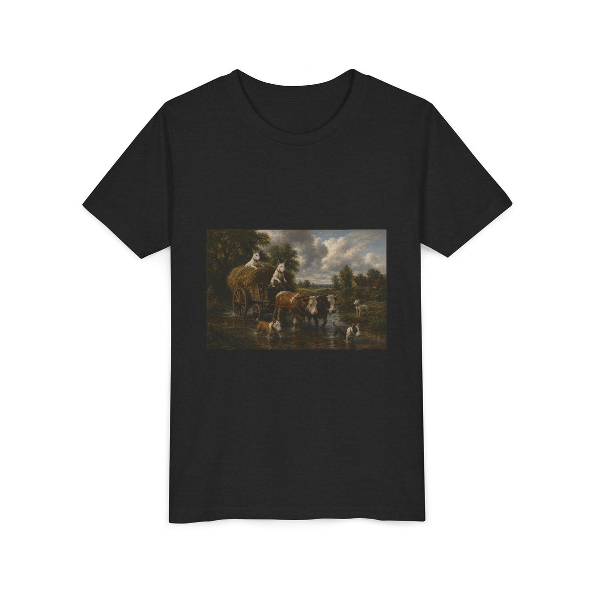 Bull Terrier The Hay Wain — after John Constable, 1821 | Youth Tee