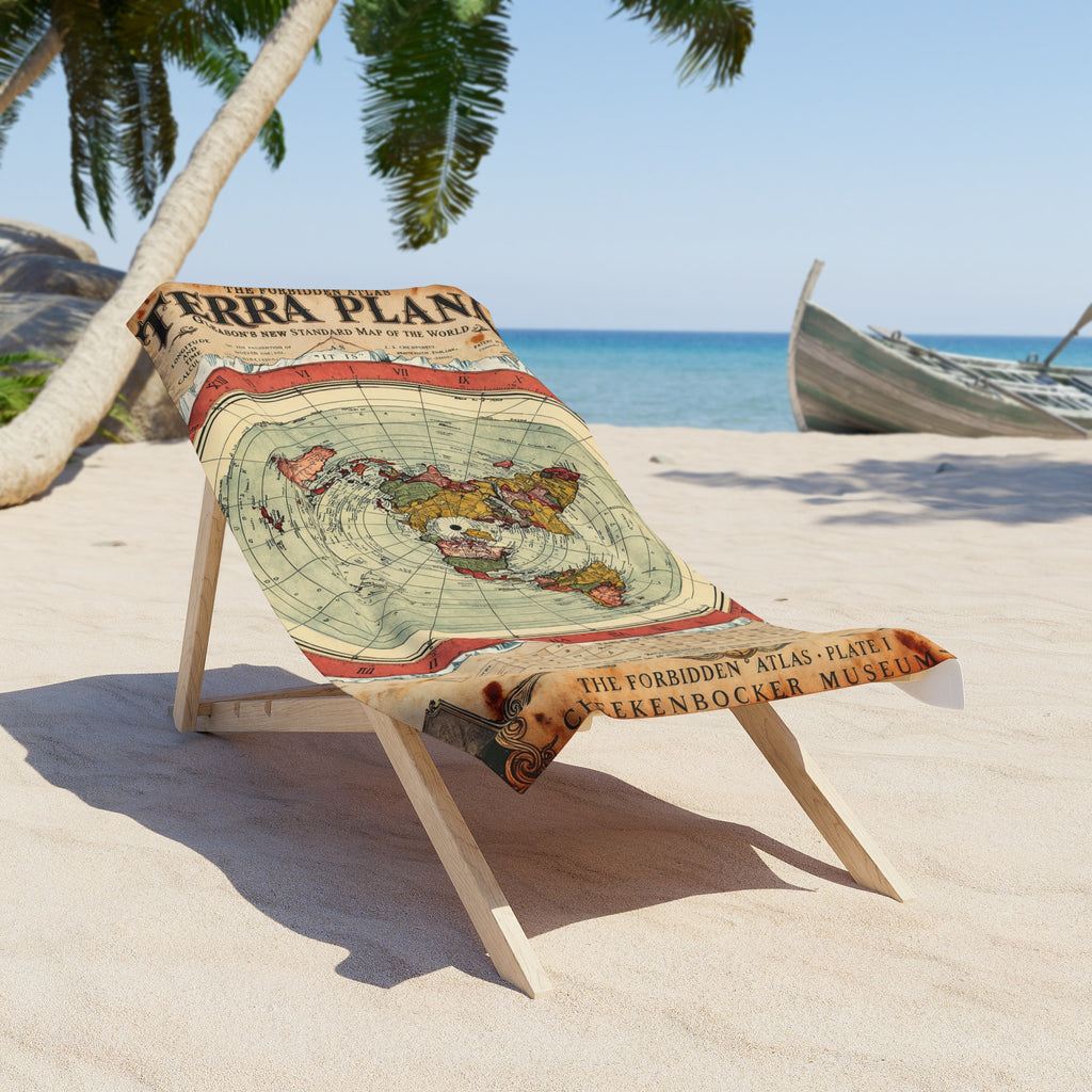 Terra Plana, The Forbidden Atlas Plate I | Beach Towel