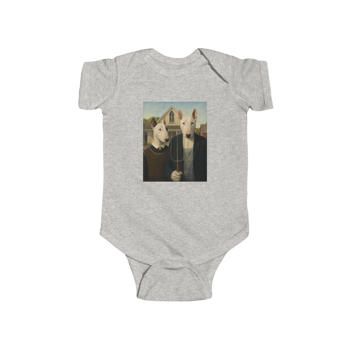 Bull Terrier American Gothic — after Grant Wood, 1930 | Bodysuit