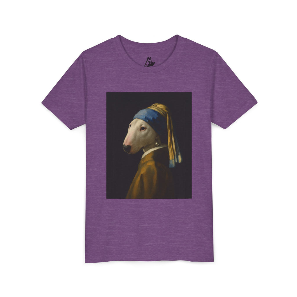Bull Terrier Girl with a Pearl Earring — after Johannes Vermeer, c.1665 | Youth Tee