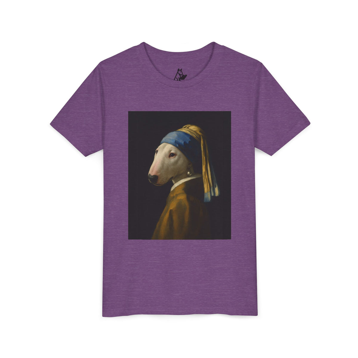 Bull Terrier Girl with a Pearl Earring — after Johannes Vermeer, c.1665 | Youth Tee