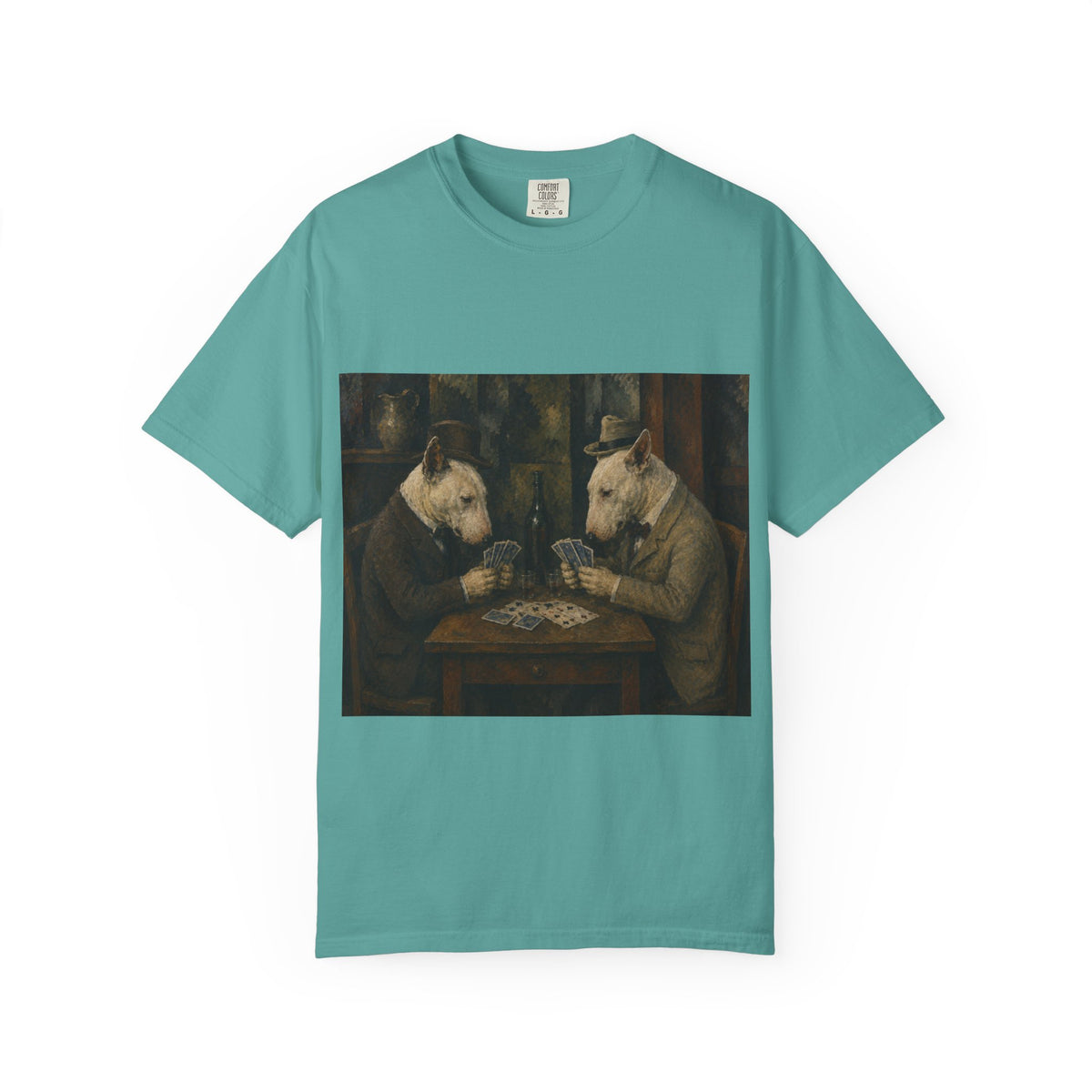 Bull Terrier The Card Players — after Paul Cezanne, c.1895 | Garment-Dyed Tee