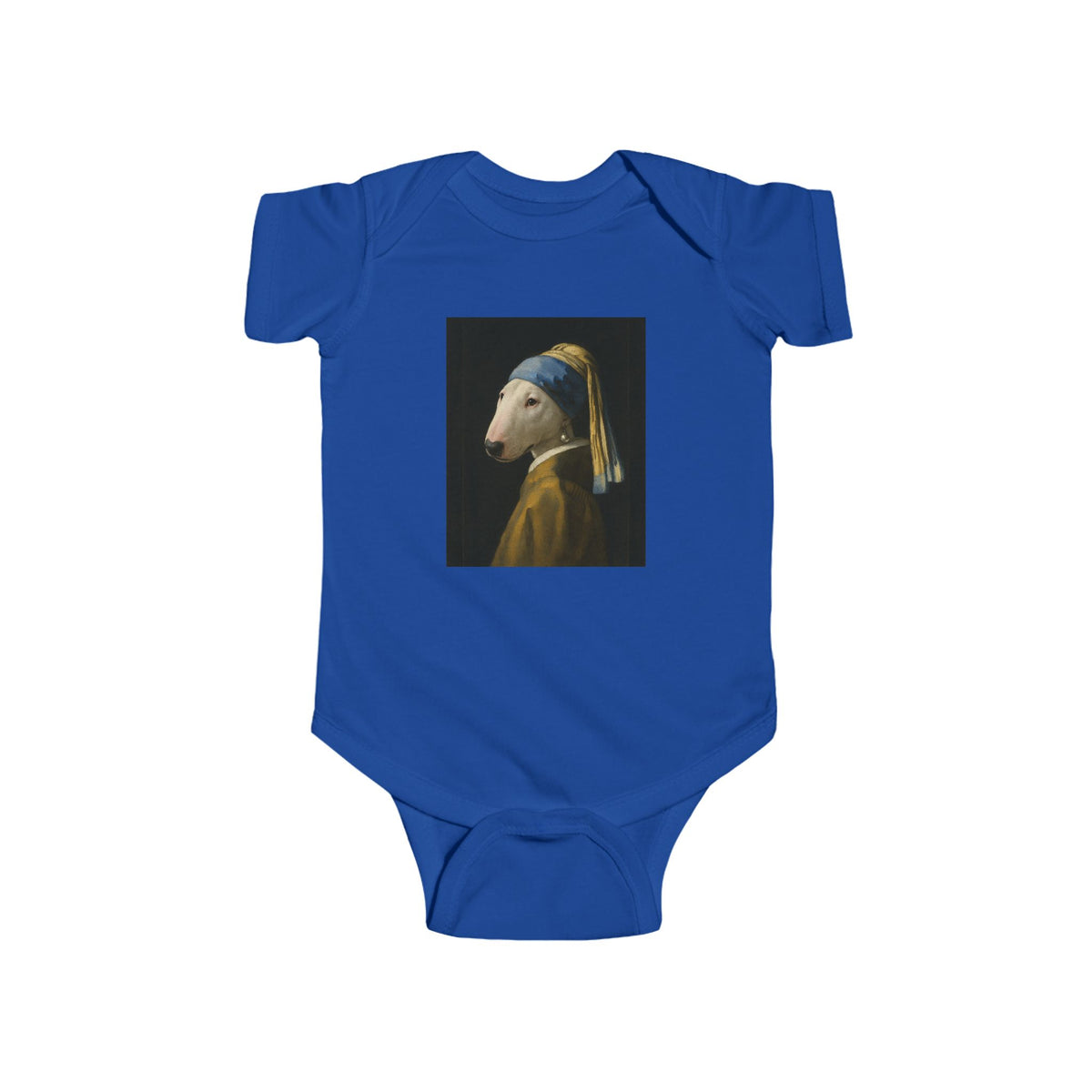 Bull Terrier Girl with a Pearl Earring — after Johannes Vermeer, c.1665 | Bodysuit