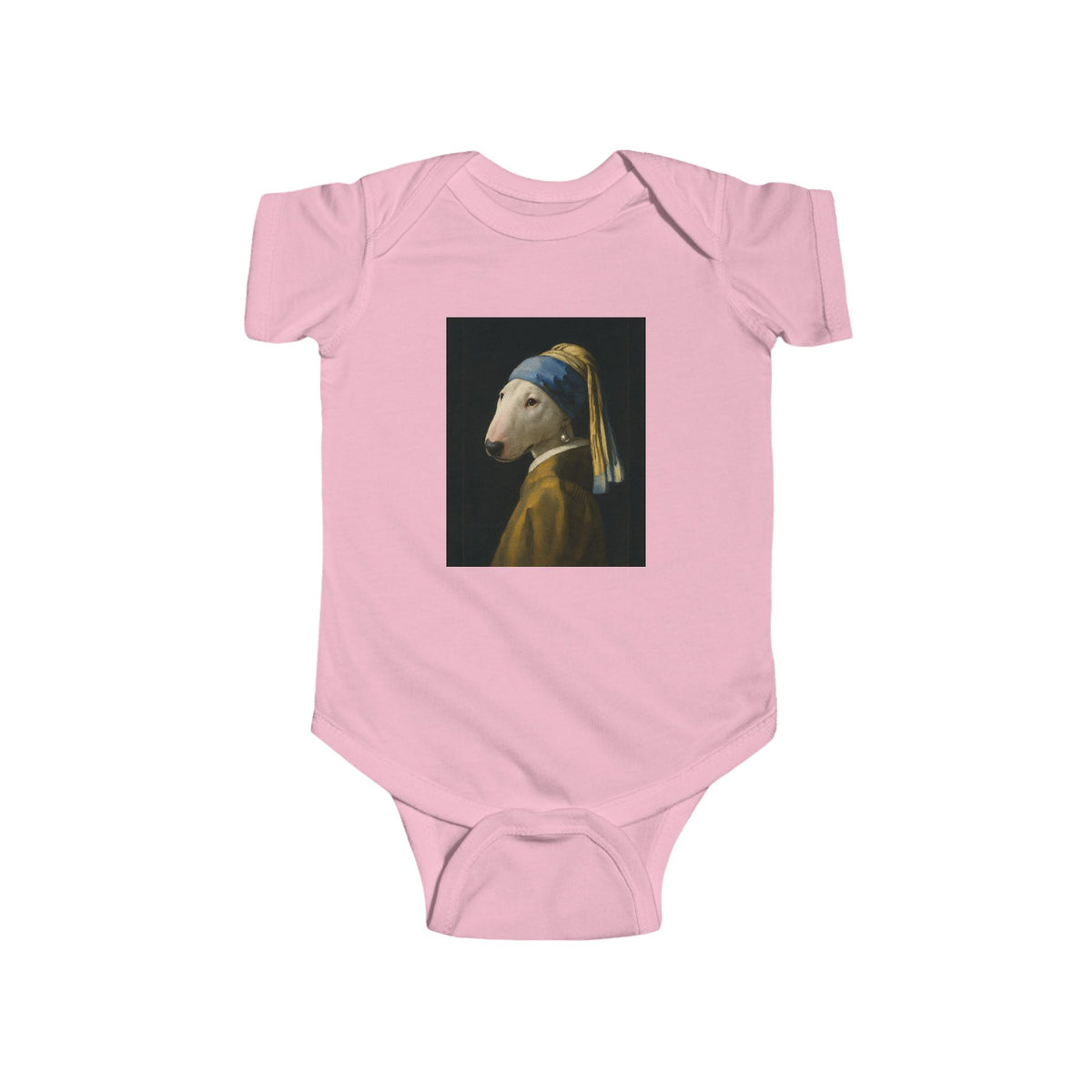 Bull Terrier Girl with a Pearl Earring — after Johannes Vermeer, c.1665 | Bodysuit