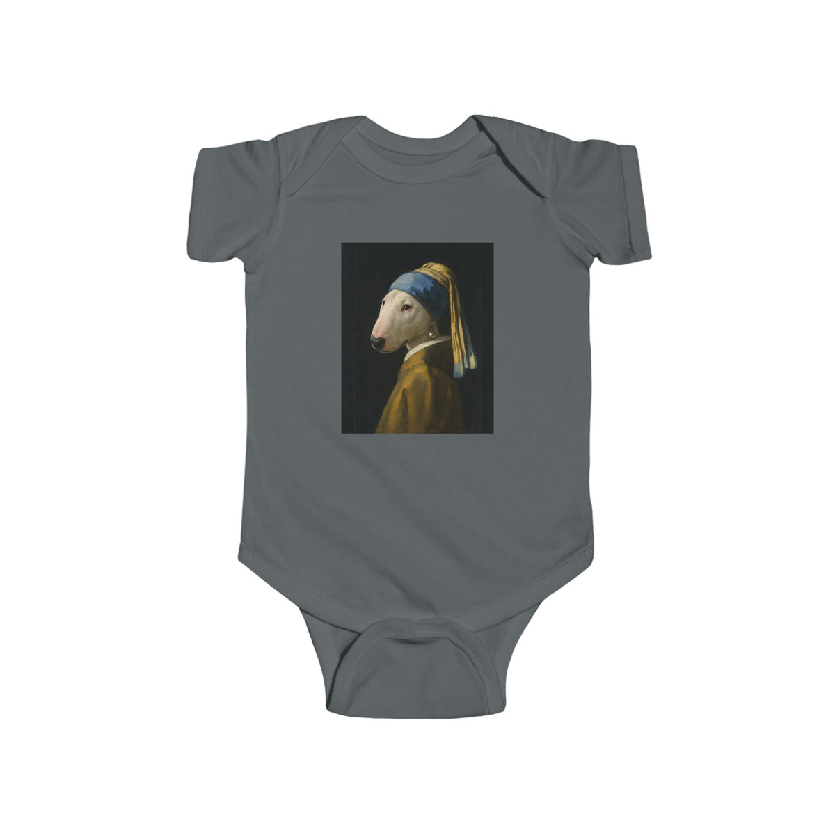 Bull Terrier Girl with a Pearl Earring — after Johannes Vermeer, c.1665 | Bodysuit