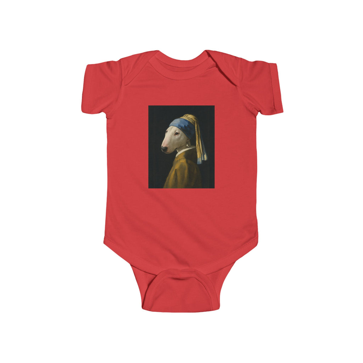 Bull Terrier Girl with a Pearl Earring — after Johannes Vermeer, c.1665 | Bodysuit