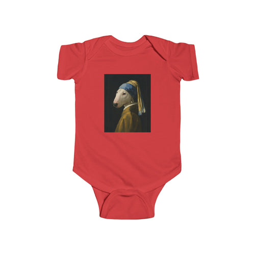 Bull Terrier Girl with a Pearl Earring — after Johannes Vermeer, c.1665 | Bodysuit