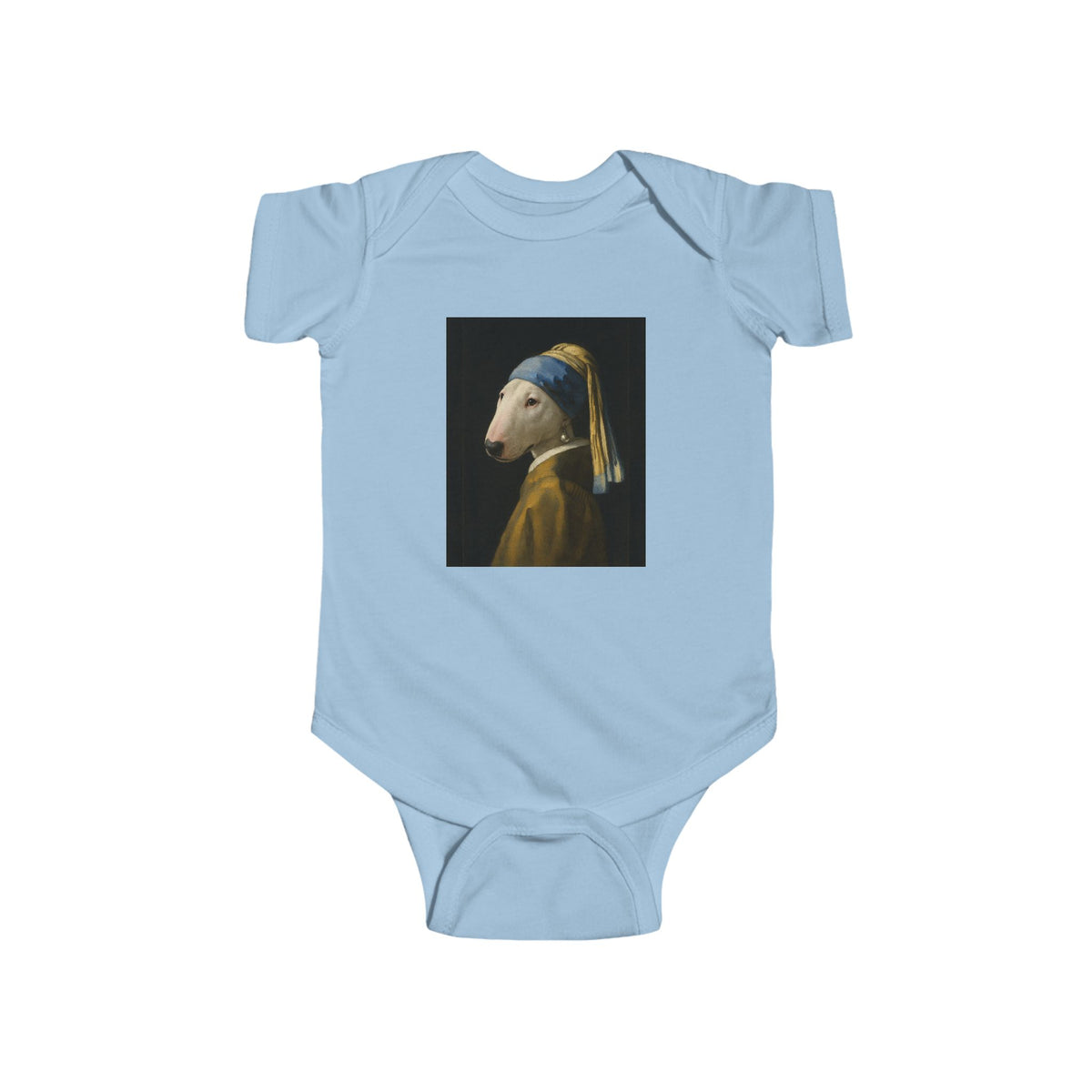 Bull Terrier Girl with a Pearl Earring — after Johannes Vermeer, c.1665 | Bodysuit