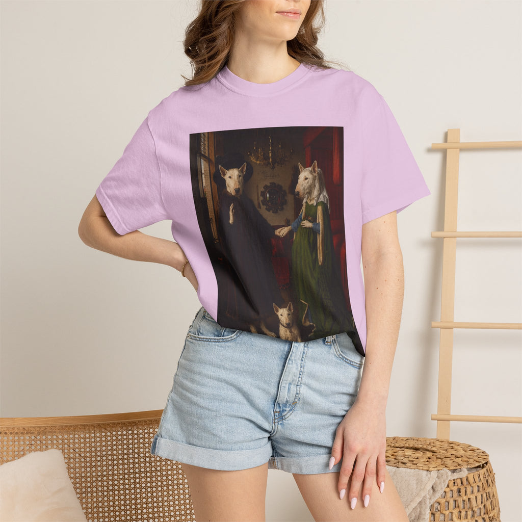 Bull Terrier The Arnolfini Portrait — after Jan van Eyck, 1434 | Garment-Dyed Tee