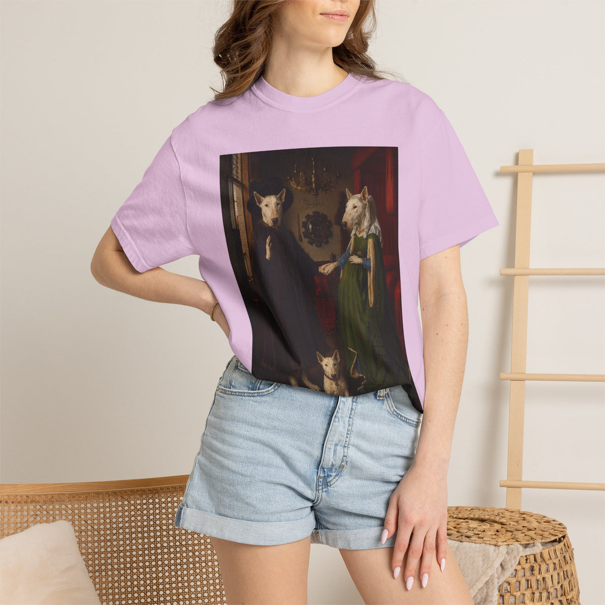 Bull Terrier The Arnolfini Portrait — after Jan van Eyck, 1434 | Garment-Dyed Tee