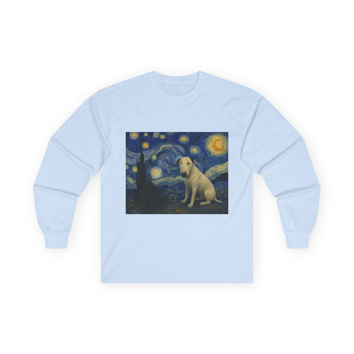 Bull Terrier Starry Night — after Vincent van Gogh, 1889 | Long Sleeve