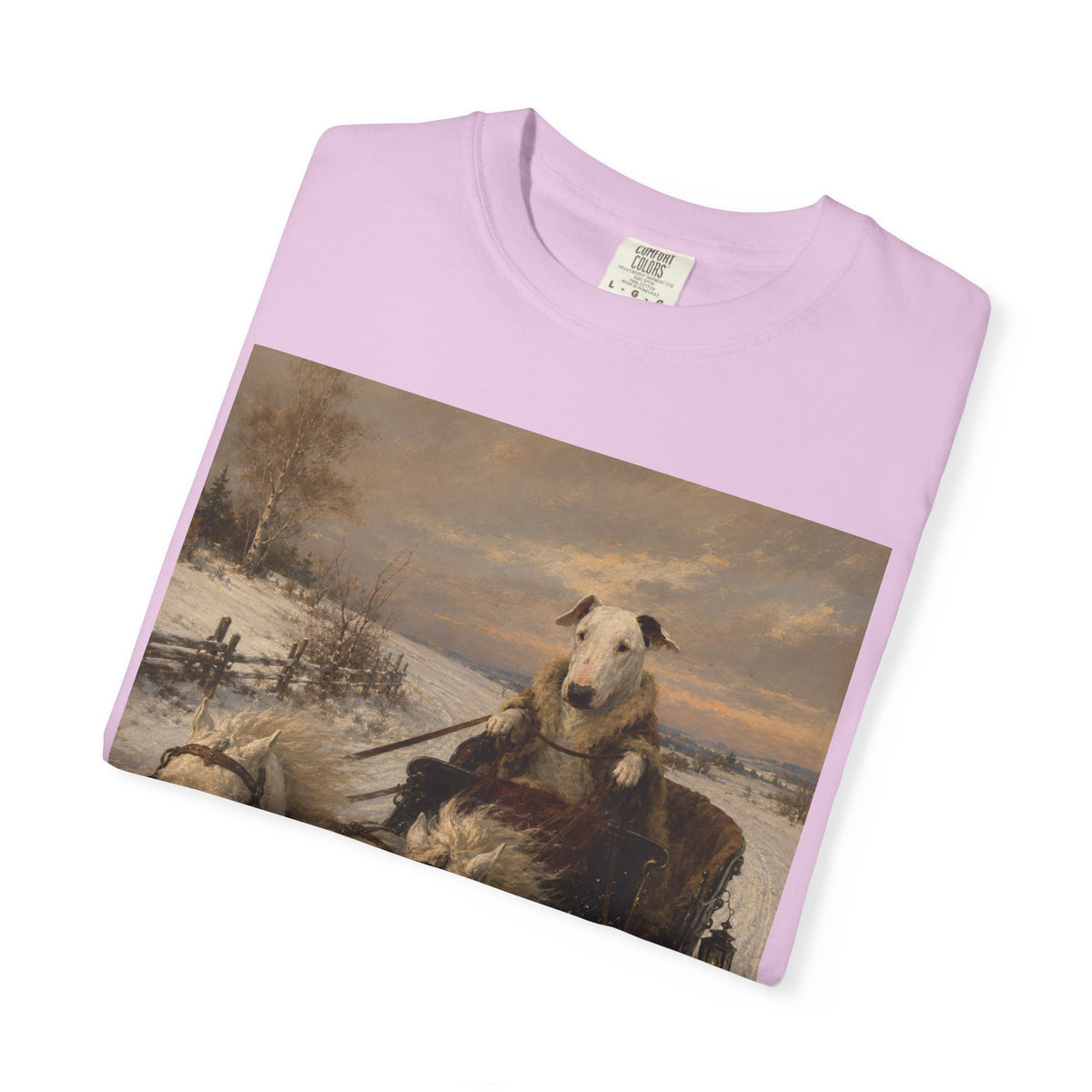 Bull Terrier Sleigh Ride — after Alfred Wierusz-Kowalski, c.1890 | Garment-Dyed Tee