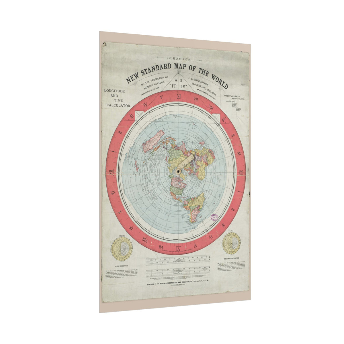 Gleason's New Standard Map of the World, 1892 | Poster