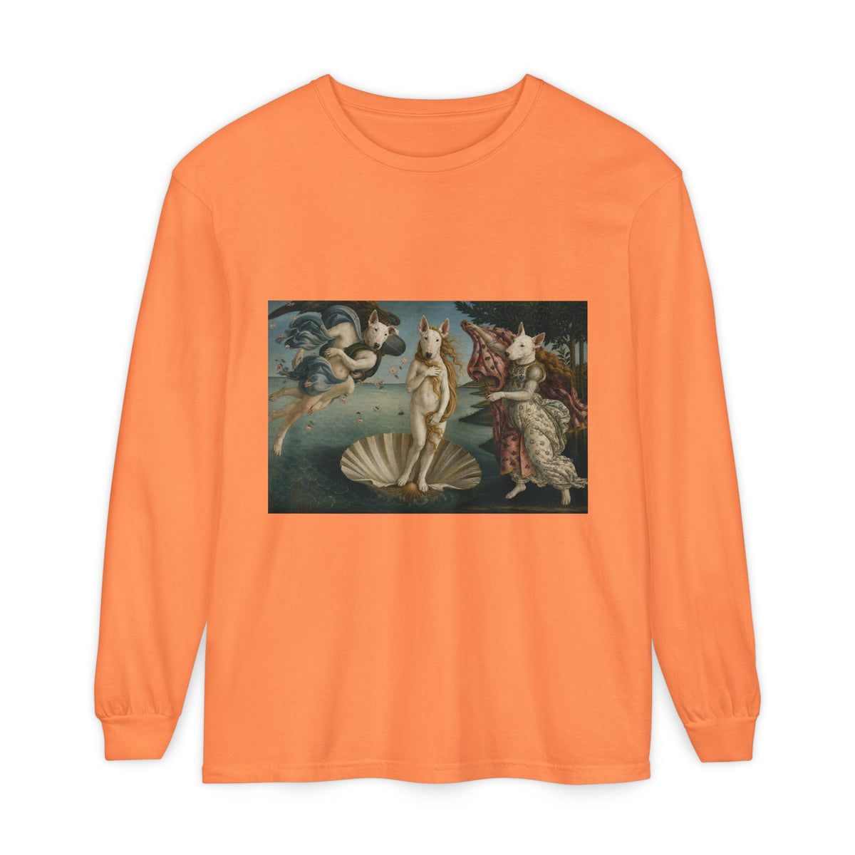 Bull Terrier The Birth of Venus — after Sandro Botticelli, c.1485 | Long Sleeve