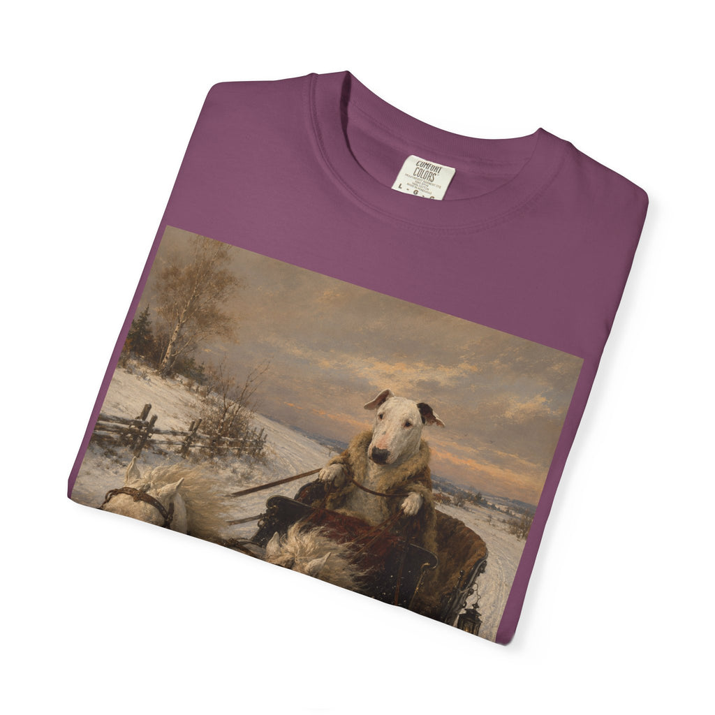 Bull Terrier Sleigh Ride — after Alfred Wierusz-Kowalski, c.1890 | Garment-Dyed Tee
