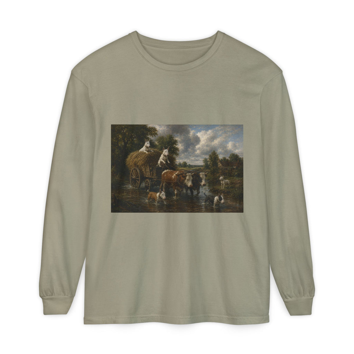 Bull Terrier The Hay Wain — after John Constable, 1821 | Long Sleeve