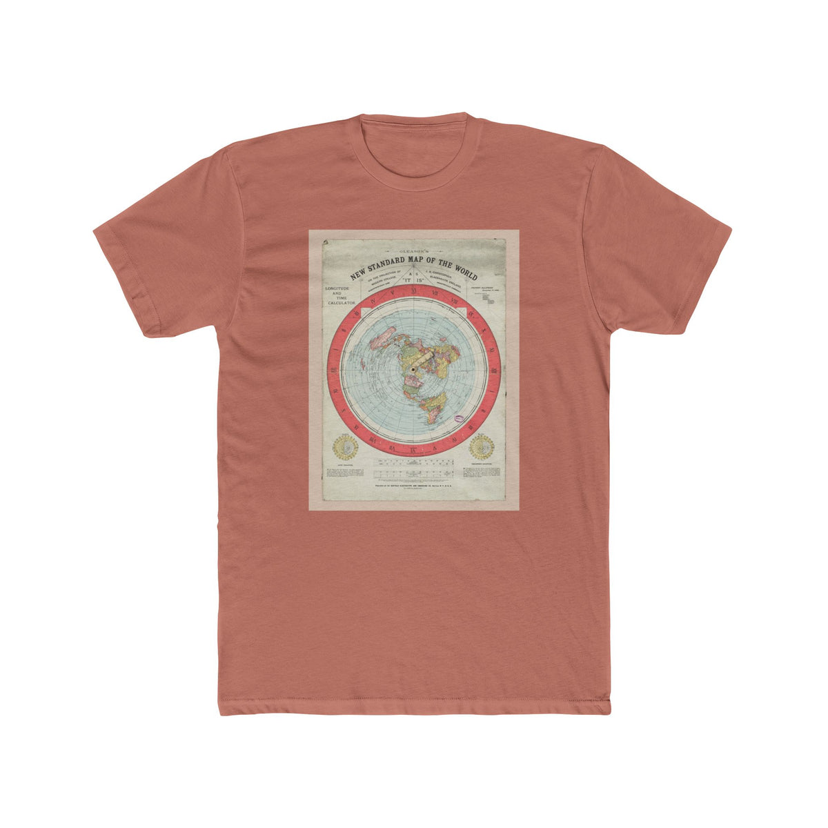 Gleason's New Standard Map of the World, 1892 | Unisex Cotton Crew Tee