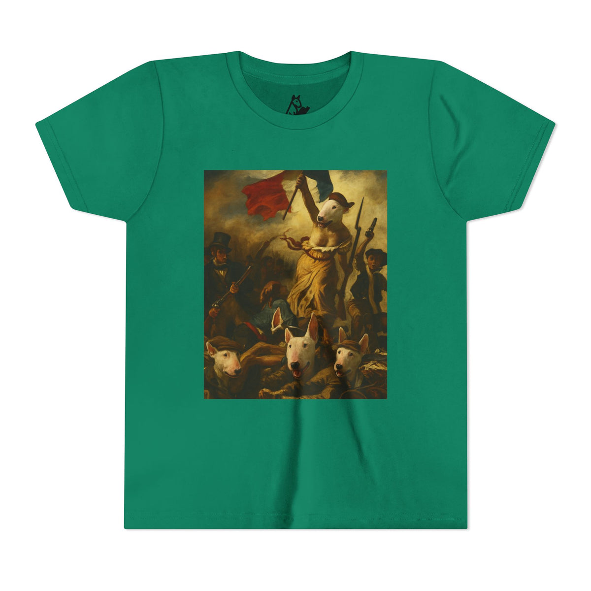 Bull Terrier Liberty Leading the People — after Eugene Delacroix, 1830 | Youth Tee