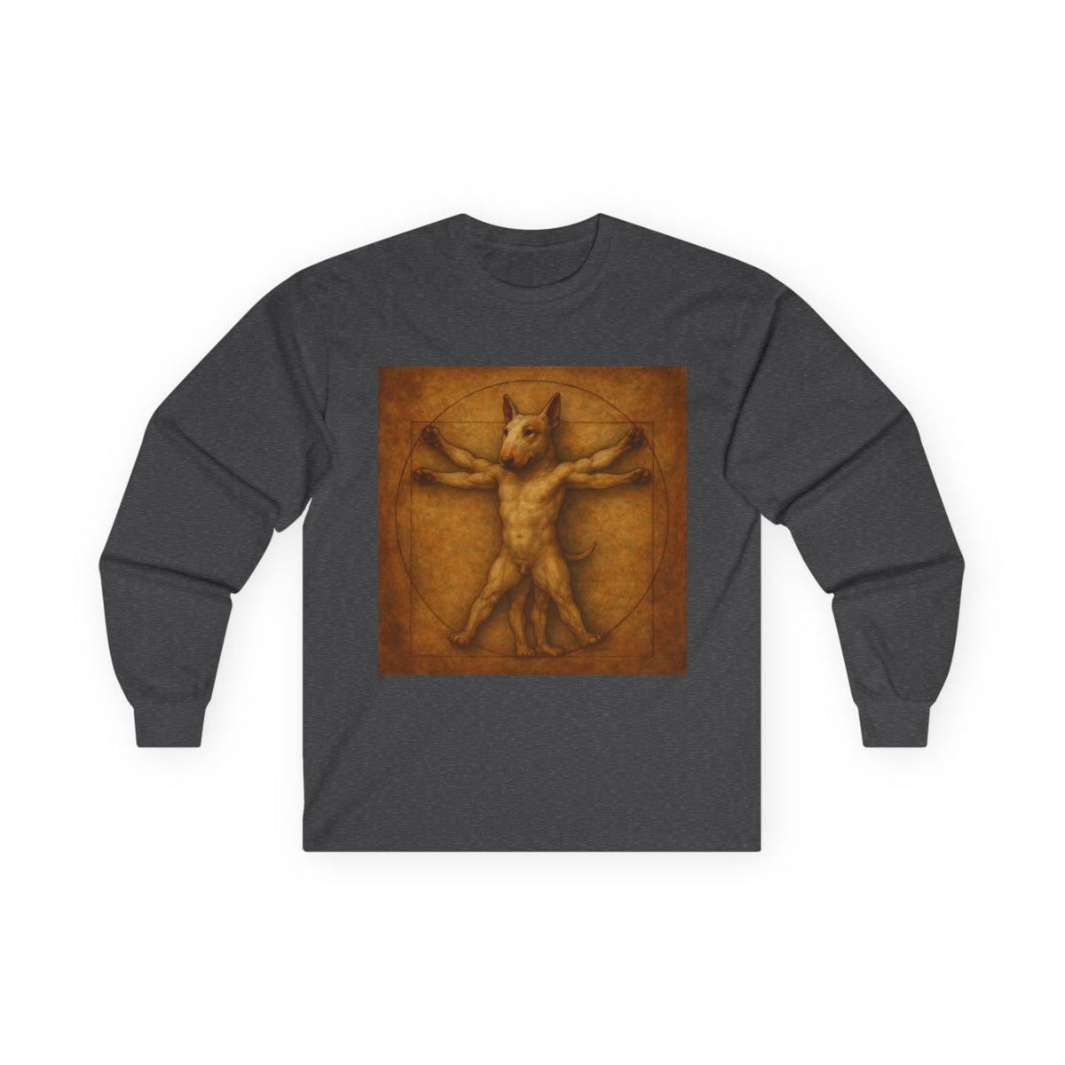 Bull Terrier Vitruvian Man — after Leonardo da Vinci, c.1490 | Long Sleeve