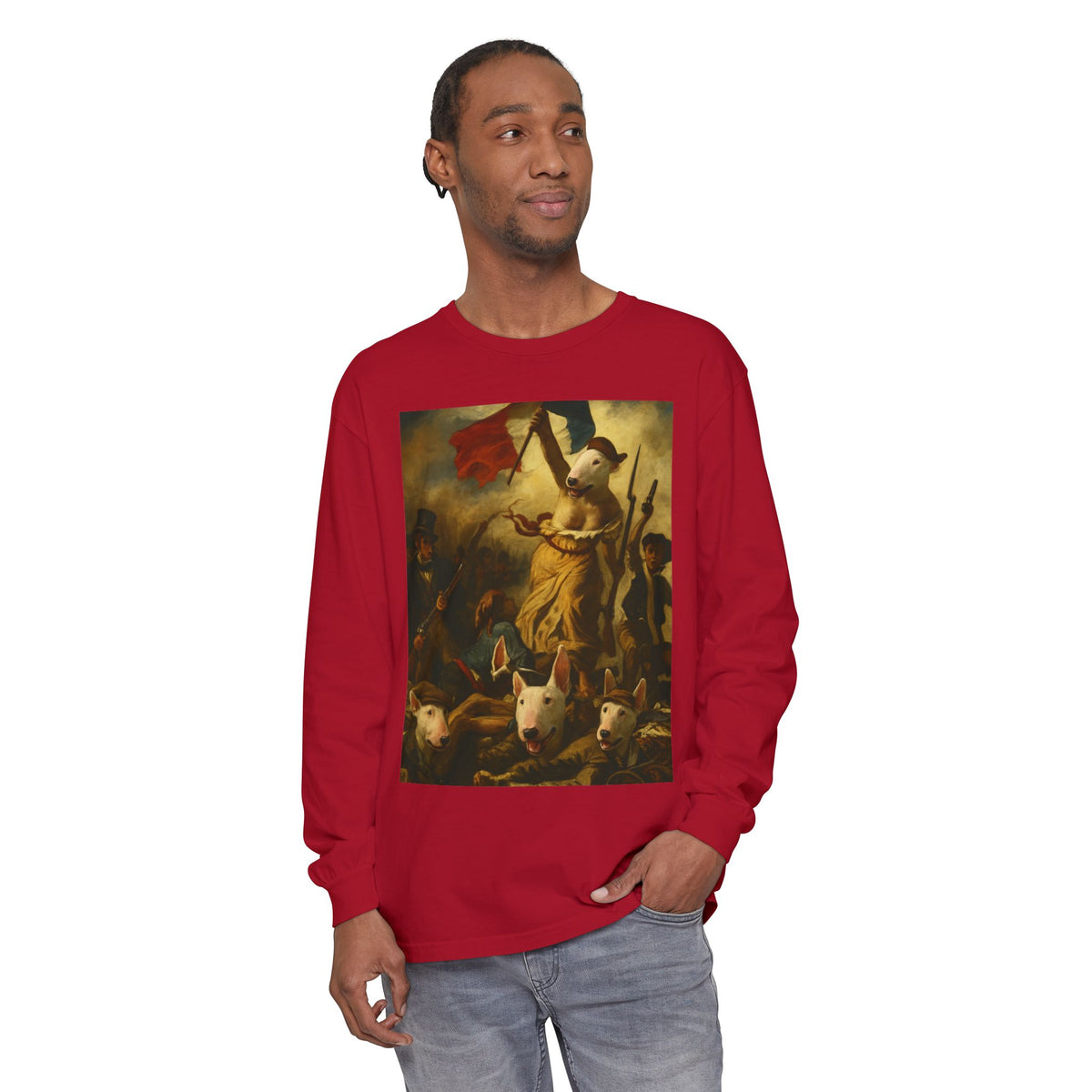 Bull Terrier Liberty Leading the People — after Eugene Delacroix, 1830 | Long Sleeve