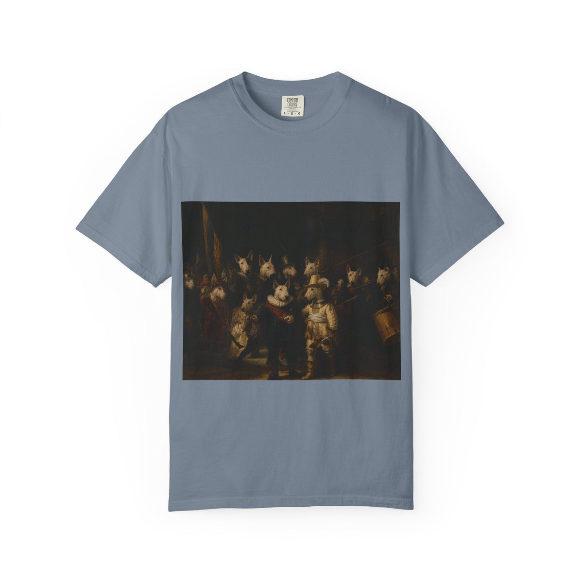 Bull Terrier The Night Watch — after Rembrandt van Rijn, 1642 | Garment-Dyed Tee