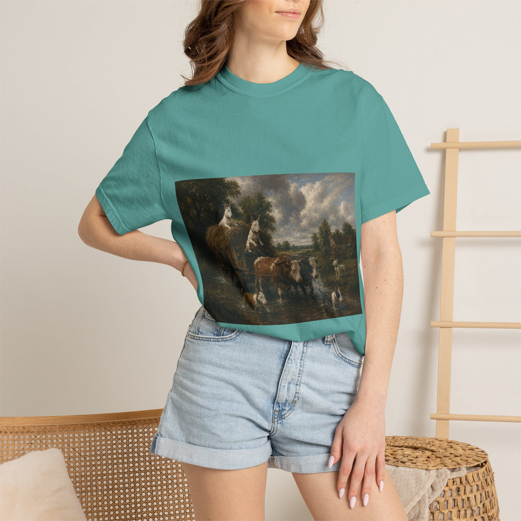 Bull Terrier The Hay Wain — after John Constable, 1821 | Garment-Dyed Tee
