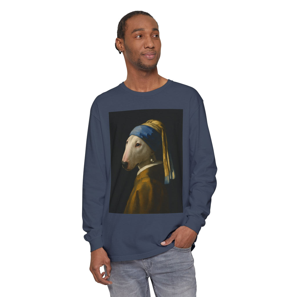 Bull Terrier Girl with a Pearl Earring — after Johannes Vermeer, c.1665 | Long Sleeve