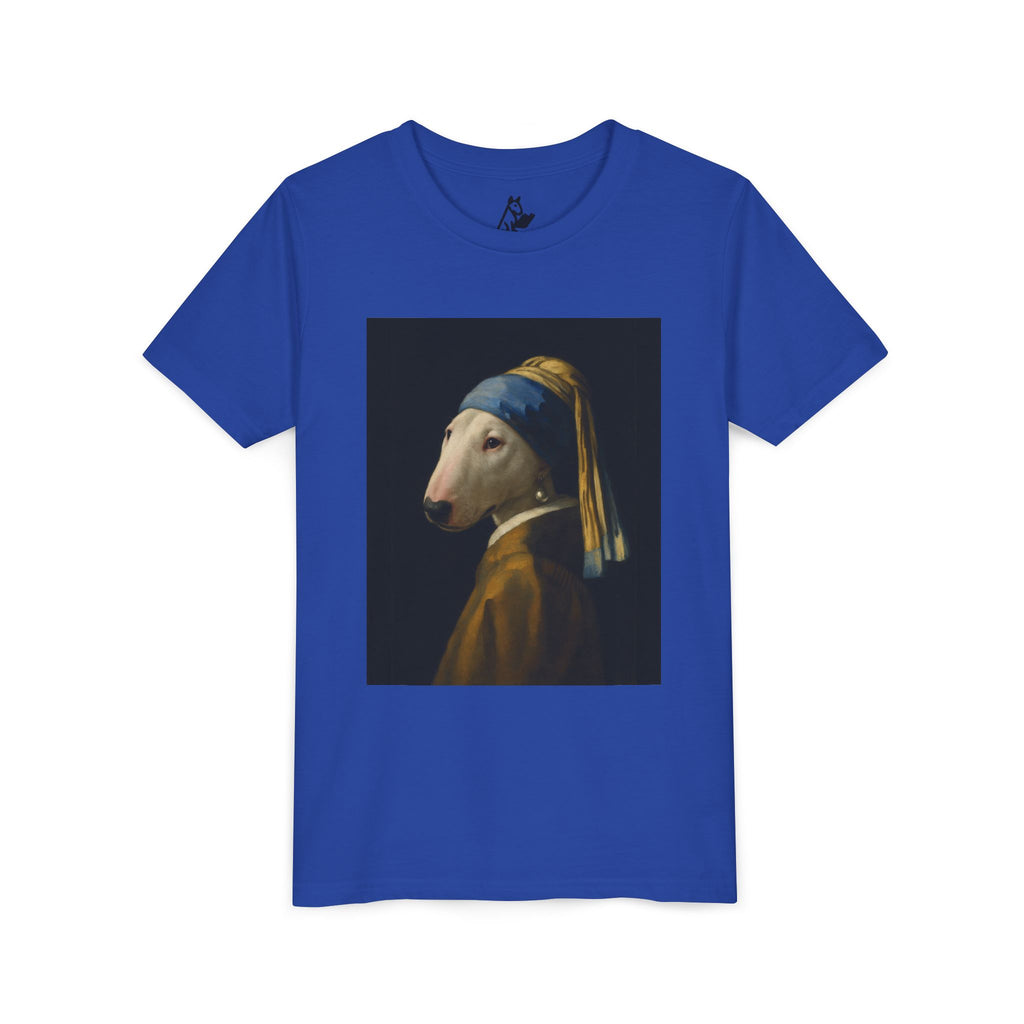 Bull Terrier Girl with a Pearl Earring — after Johannes Vermeer, c.1665 | Youth Tee