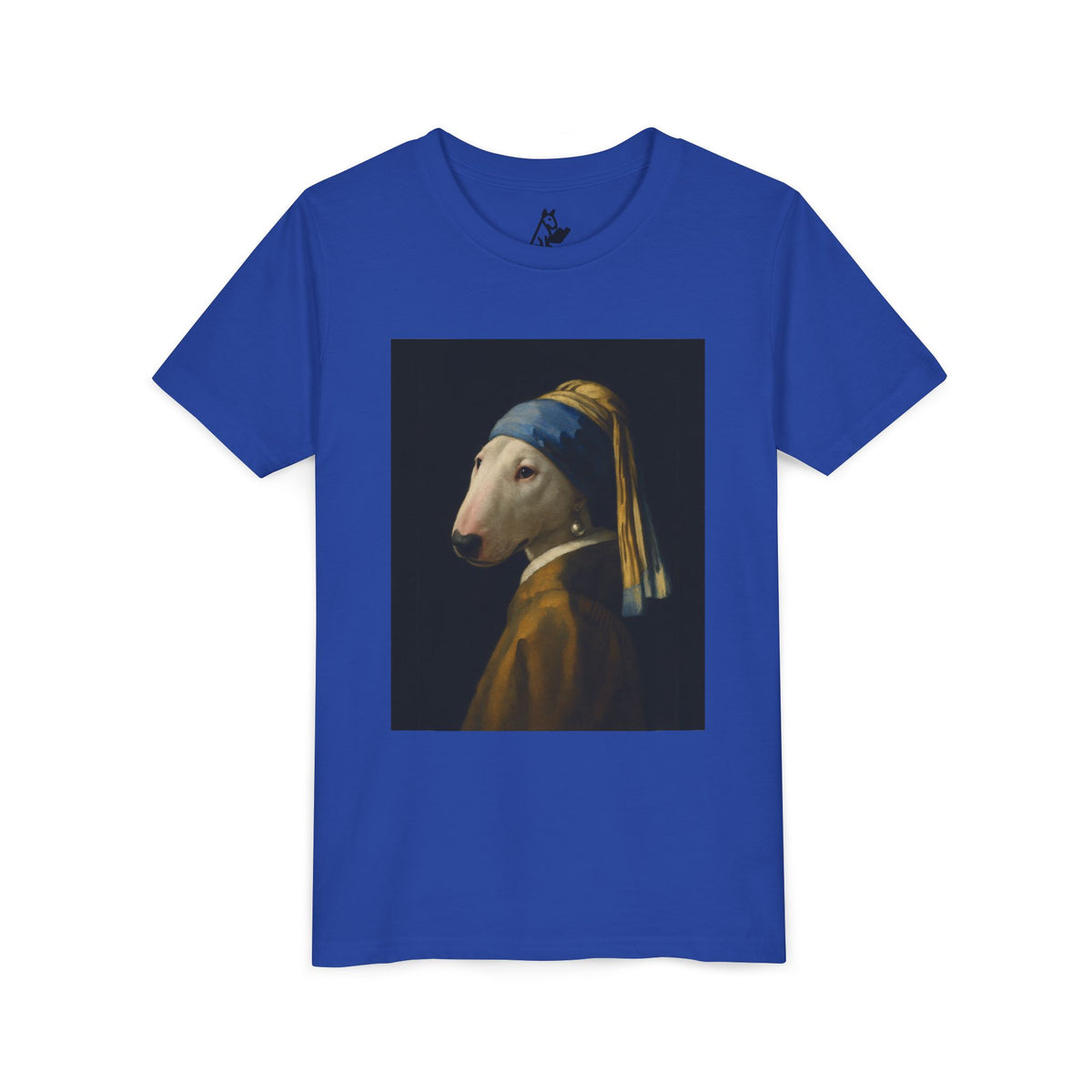 Bull Terrier Girl with a Pearl Earring — after Johannes Vermeer, c.1665 | Youth Tee