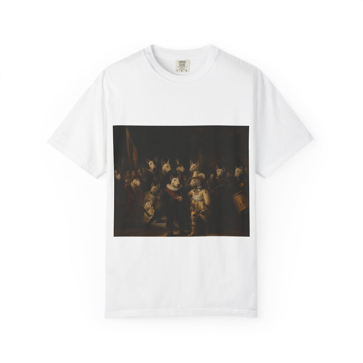Bull Terrier The Night Watch — after Rembrandt van Rijn, 1642 | Garment-Dyed Tee