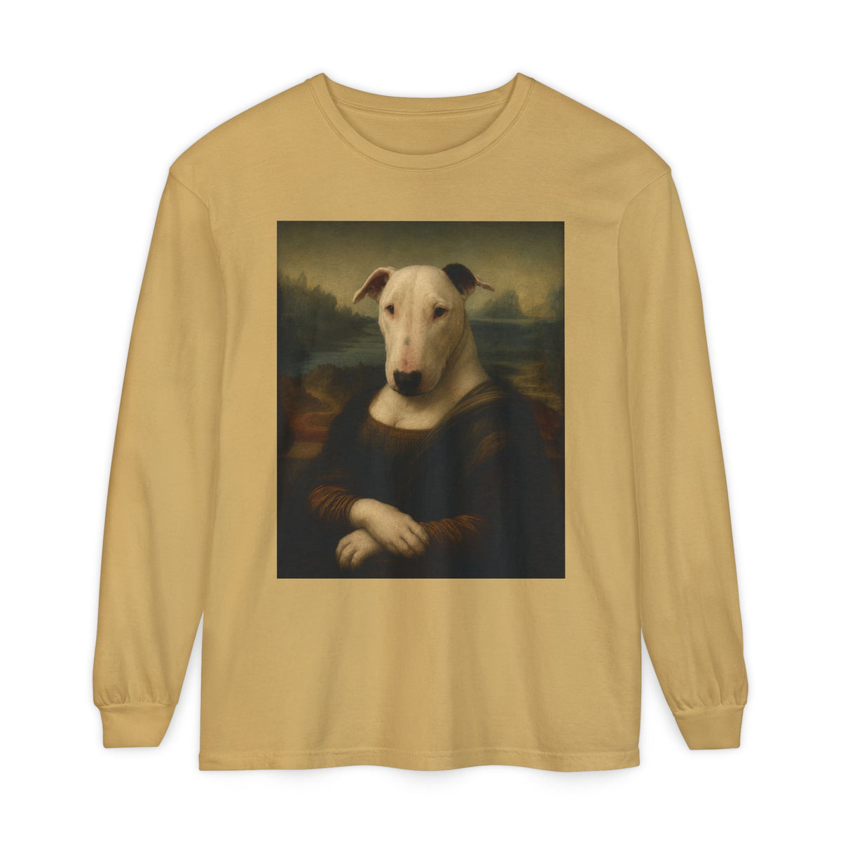 Bull Terrier Mona Lisa — after Leonardo da Vinci, c.1503 | Long Sleeve