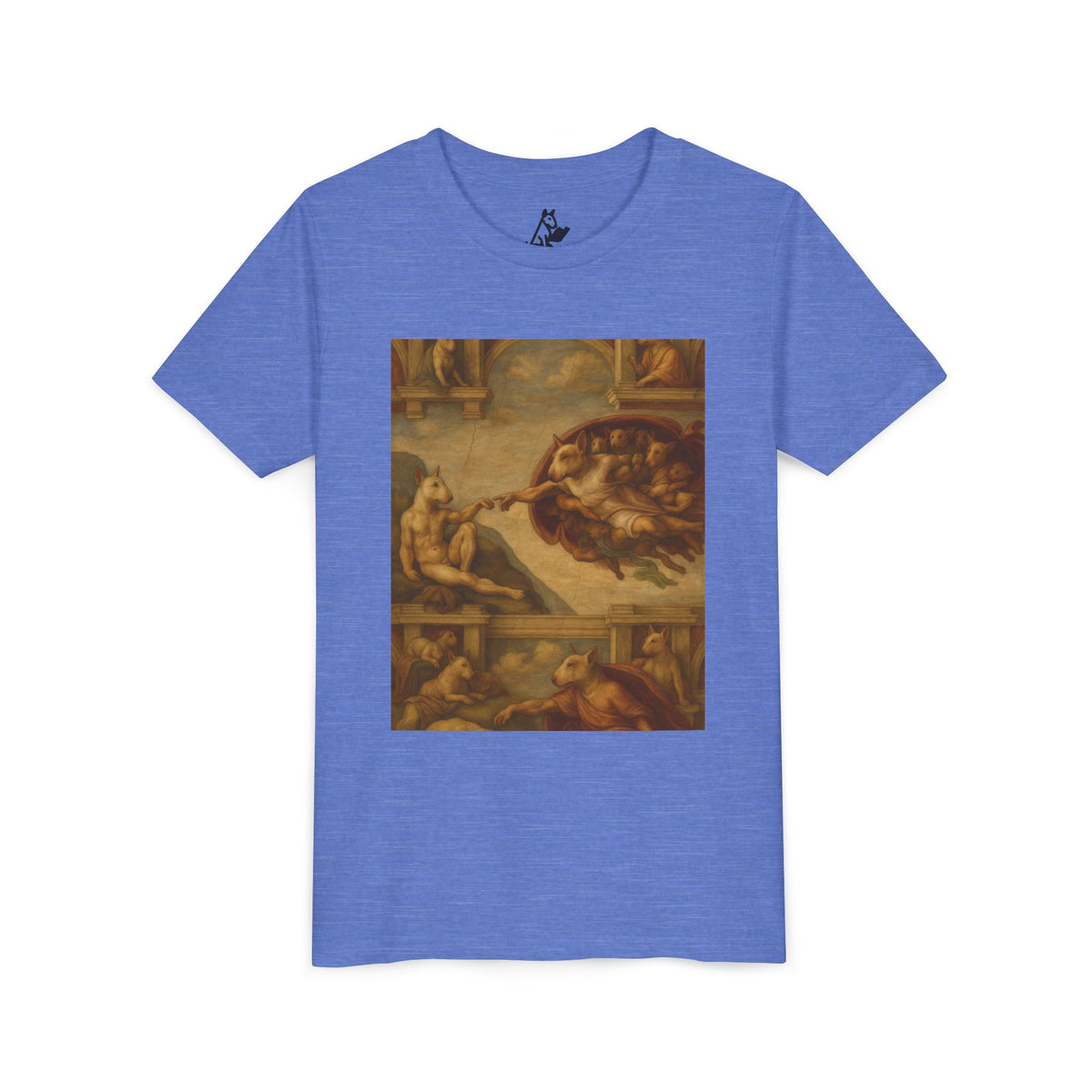 Bull Terrier The Creation of Adam — after Michelangelo, 1512 | Youth Tee