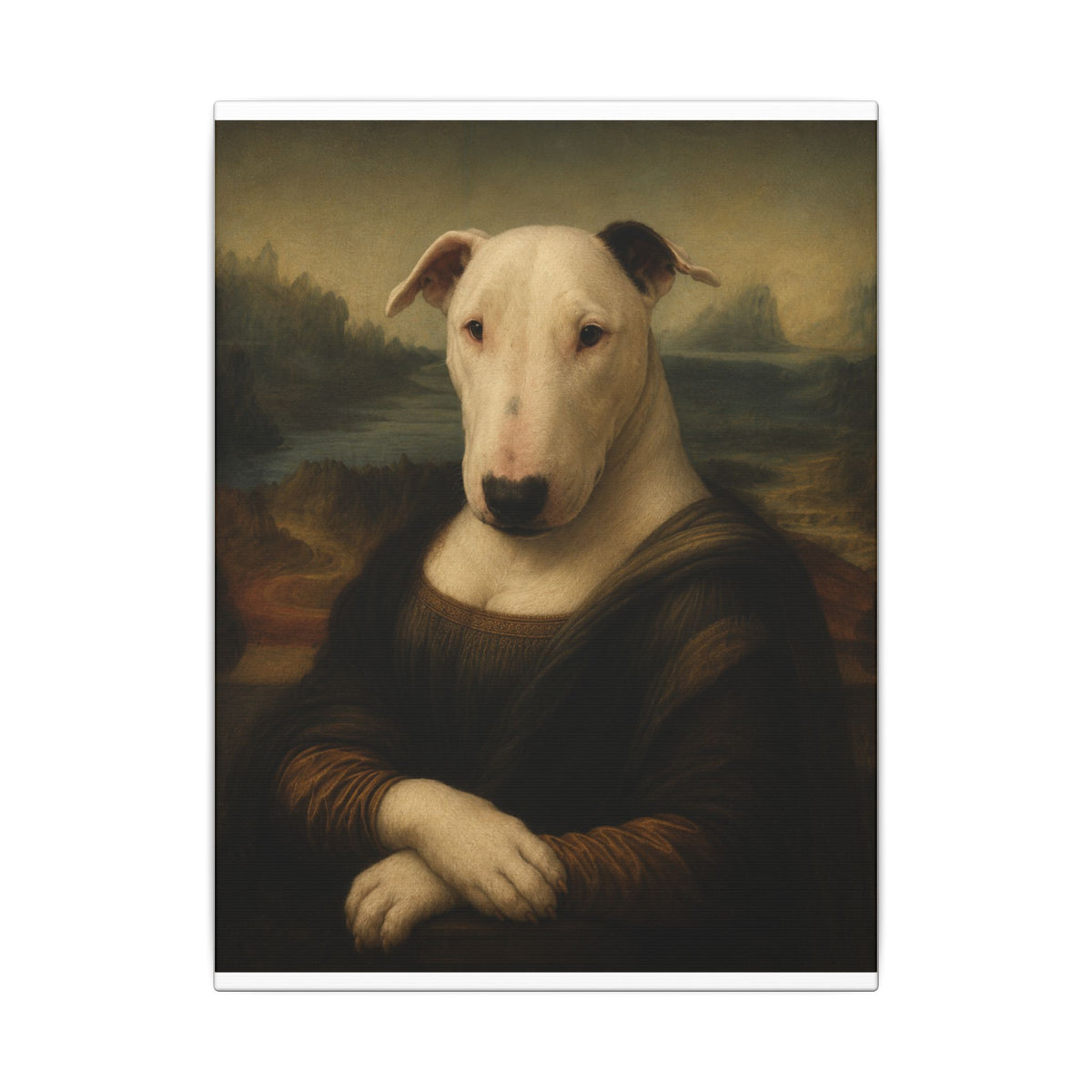 Bull Terrier Mona Lisa — after Leonardo da Vinci, c.1503 | Canvas