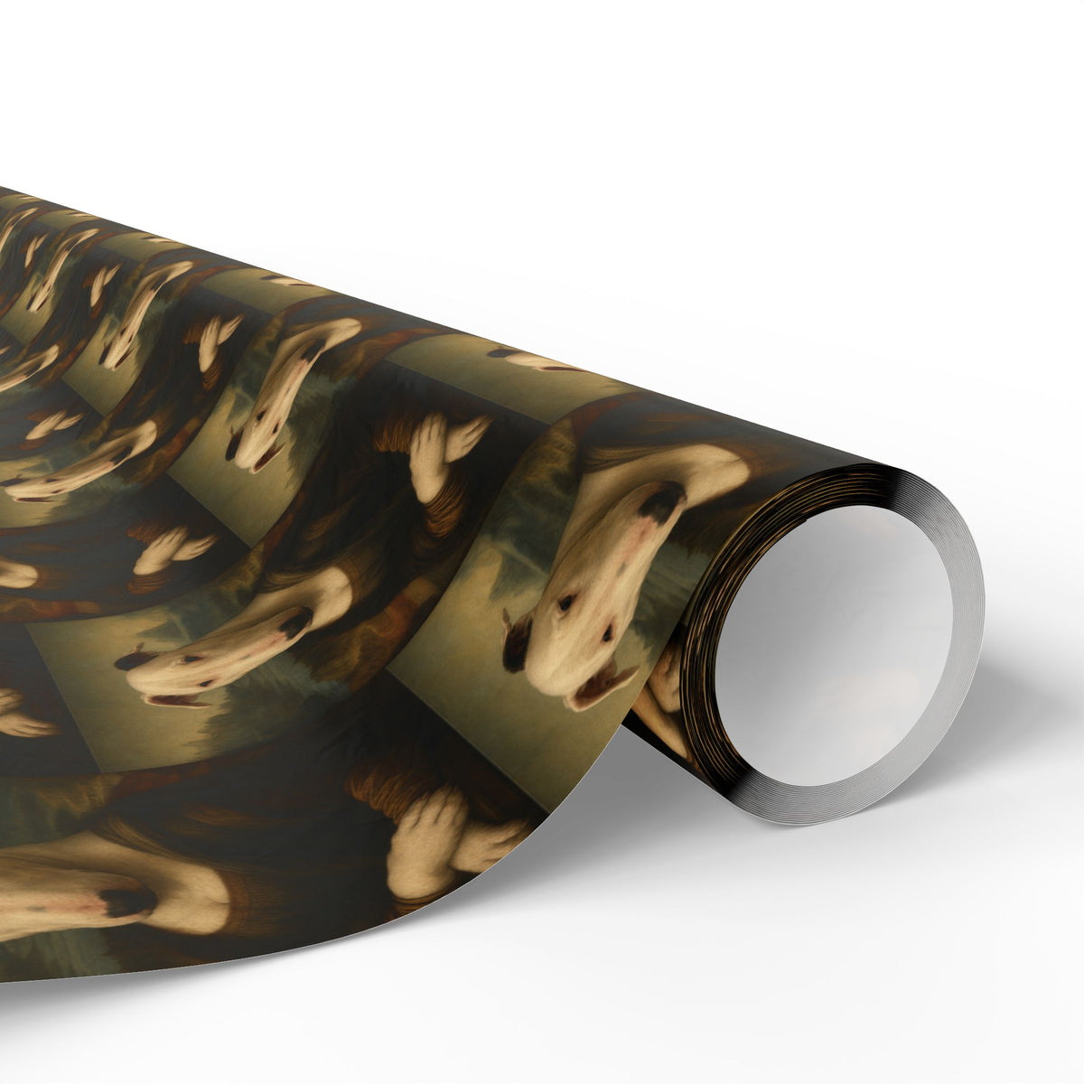 Bull Terrier Mona Lisa — after Leonardo da Vinci, c.1503 | Wrapping Paper