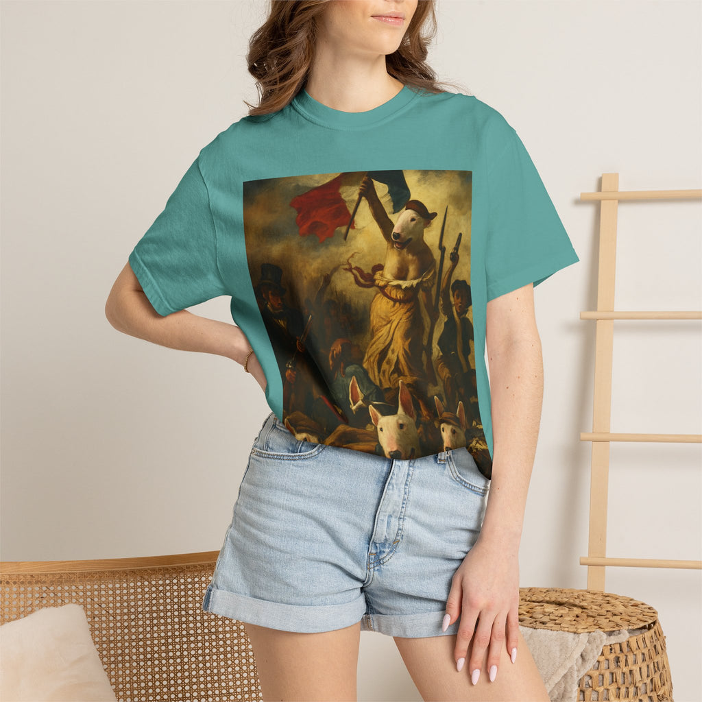 Bull Terrier Liberty Leading the People — after Eugene Delacroix, 1830 | Garment-Dyed Tee