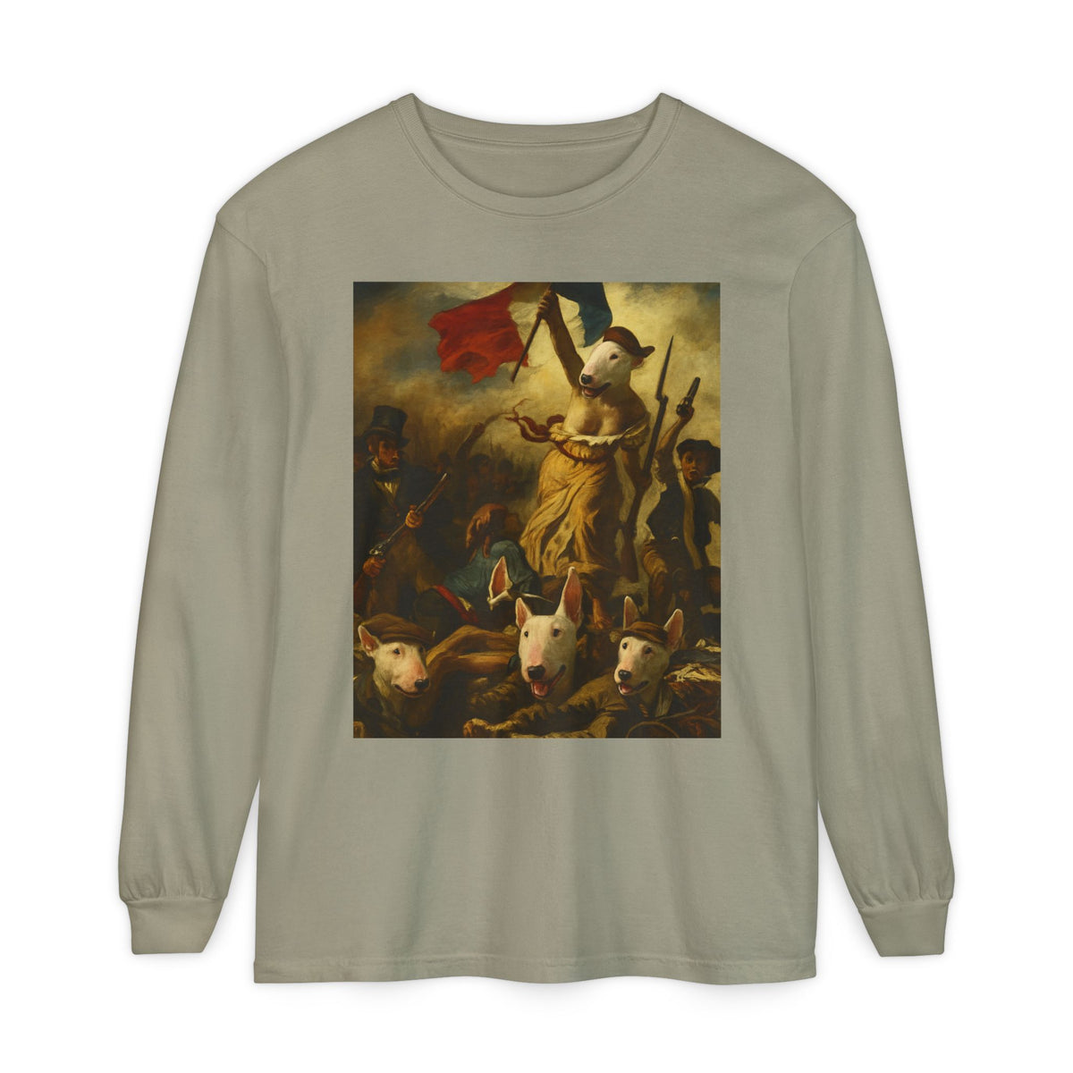 Bull Terrier Liberty Leading the People — after Eugene Delacroix, 1830 | Long Sleeve