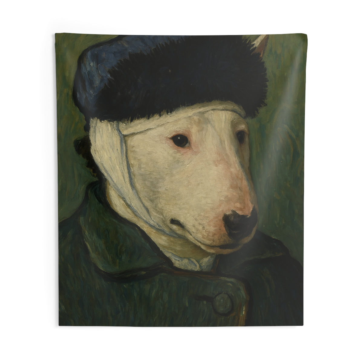 Bull Terrier Self-Portrait with Bandaged Ear — after Vincent van Gogh, 1889 | Tapestry