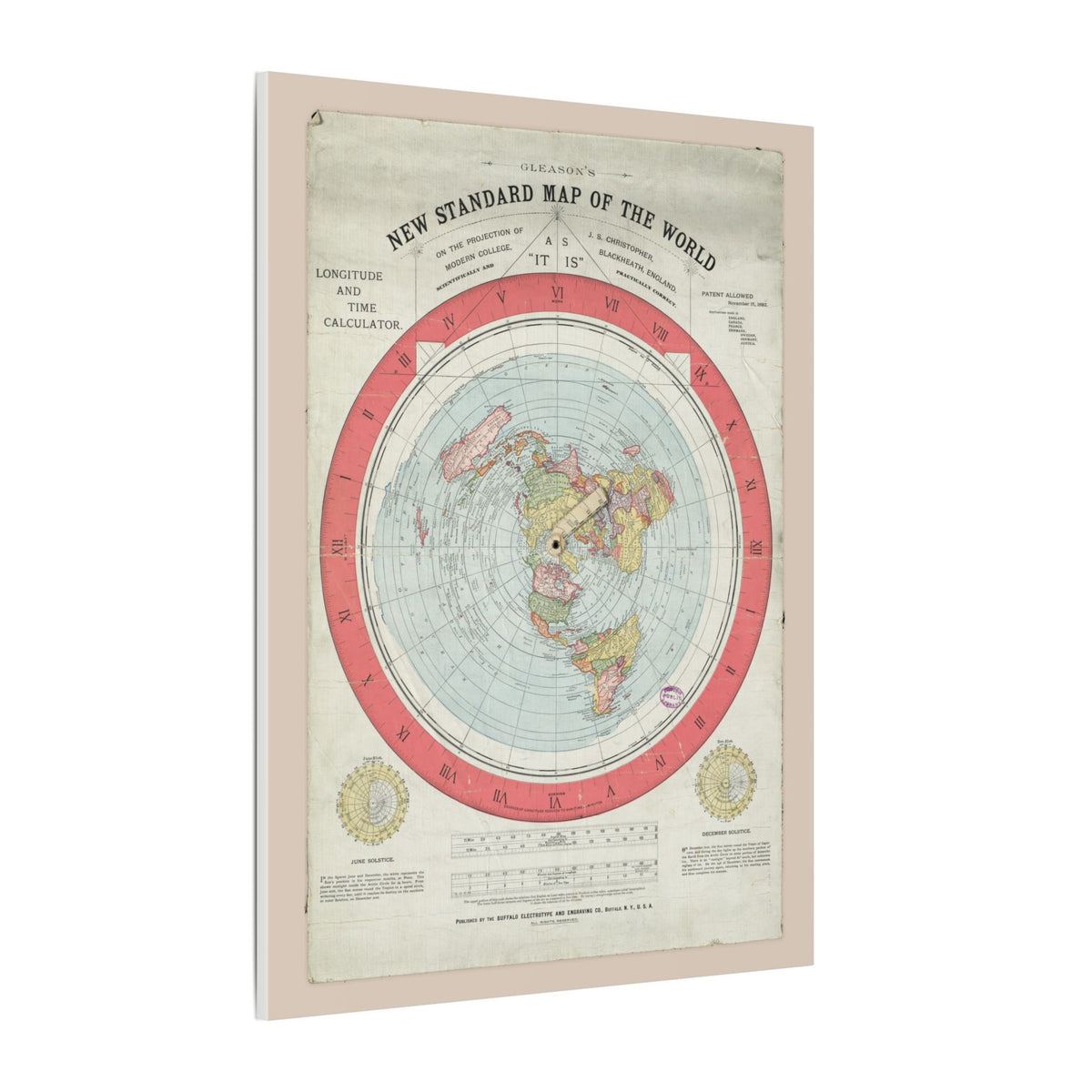 Gleason's New Standard Map of the World, 1892 | Canvas