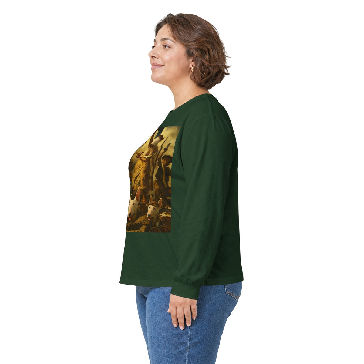 Bull Terrier Liberty Leading The People — after Eugene Delacroix, 1830 | Long Sleeve