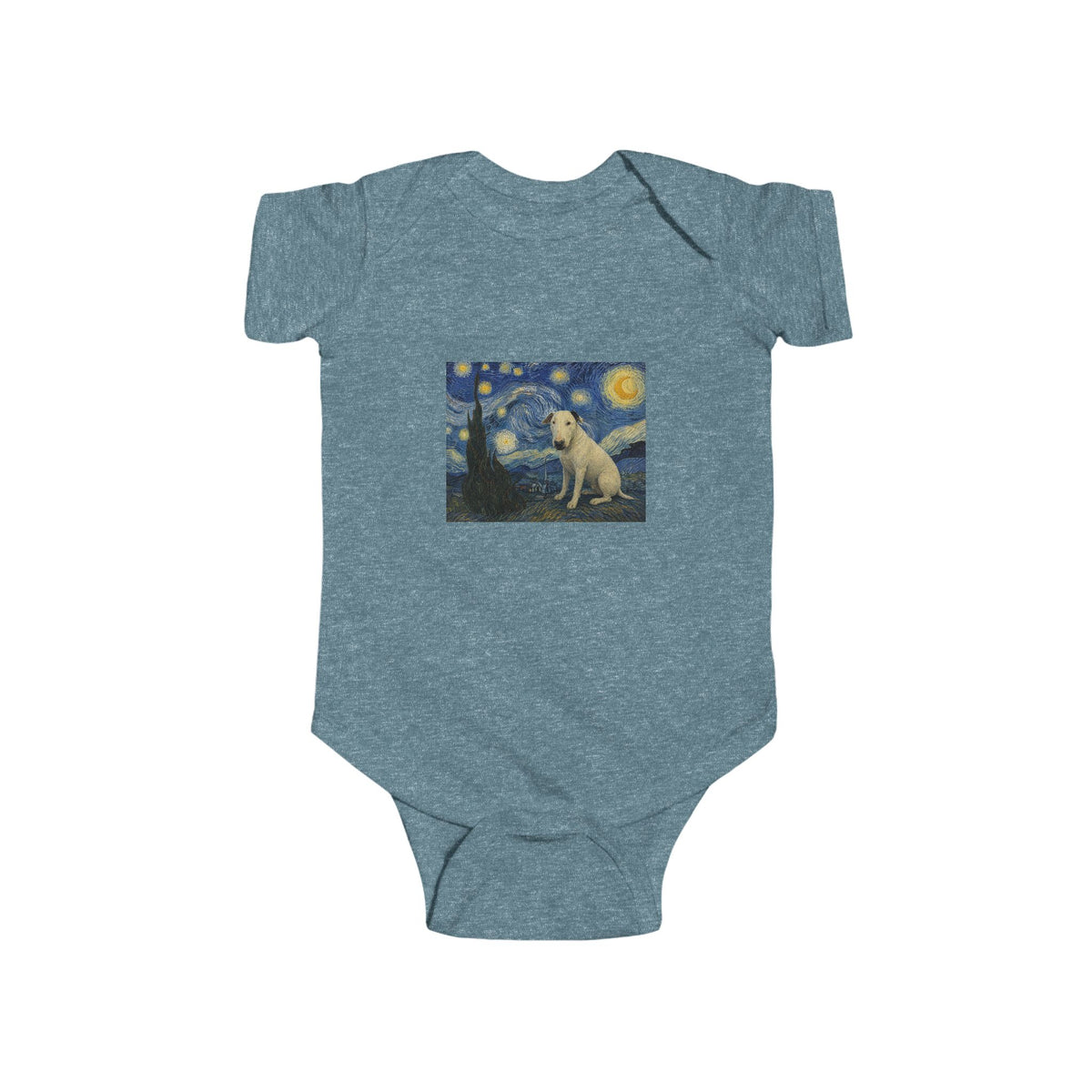 Bull Terrier The Starry Night — after Vincent van Gogh, 1889 | Bodysuit