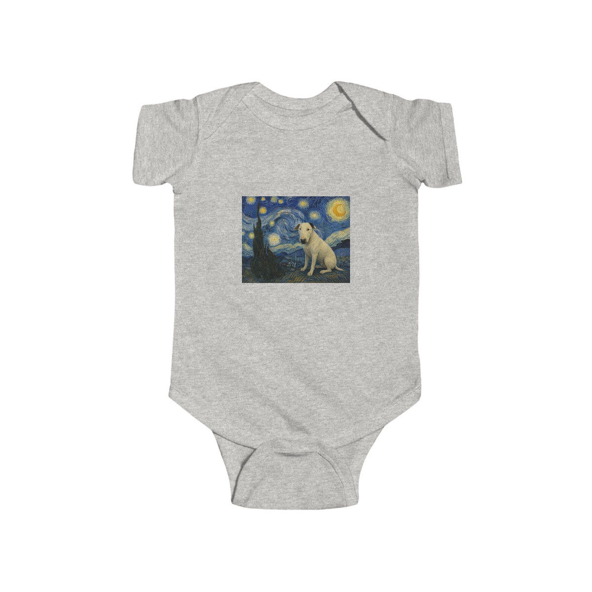 Bull Terrier The Starry Night — after Vincent van Gogh, 1889 | Bodysuit