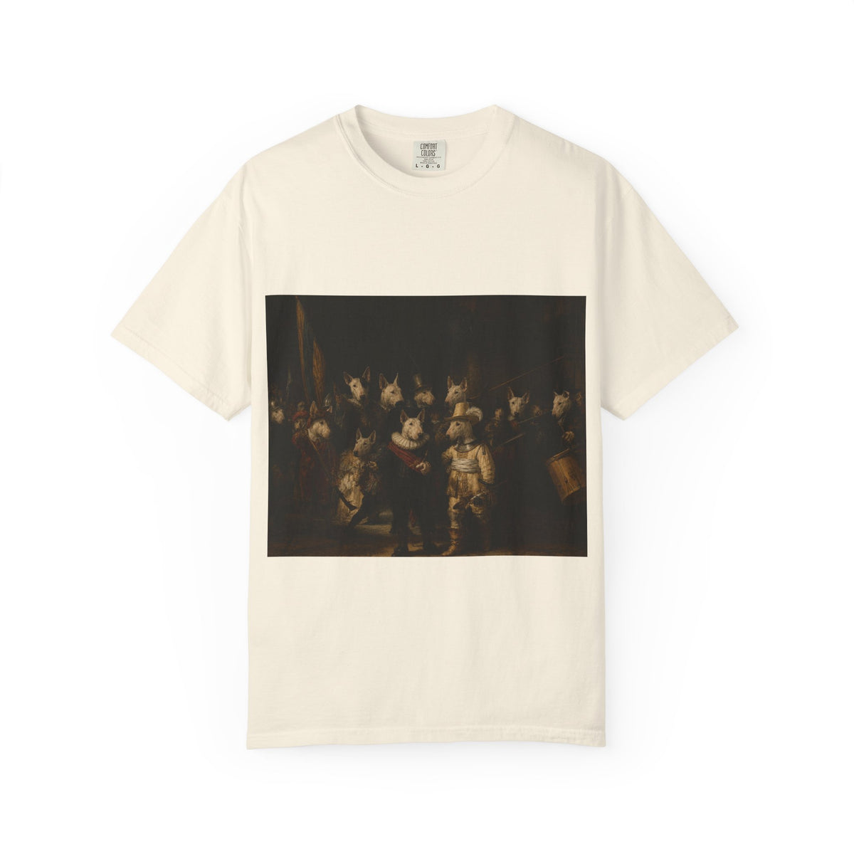Bull Terrier The Night Watch — after Rembrandt van Rijn, 1642 | Garment-Dyed Tee