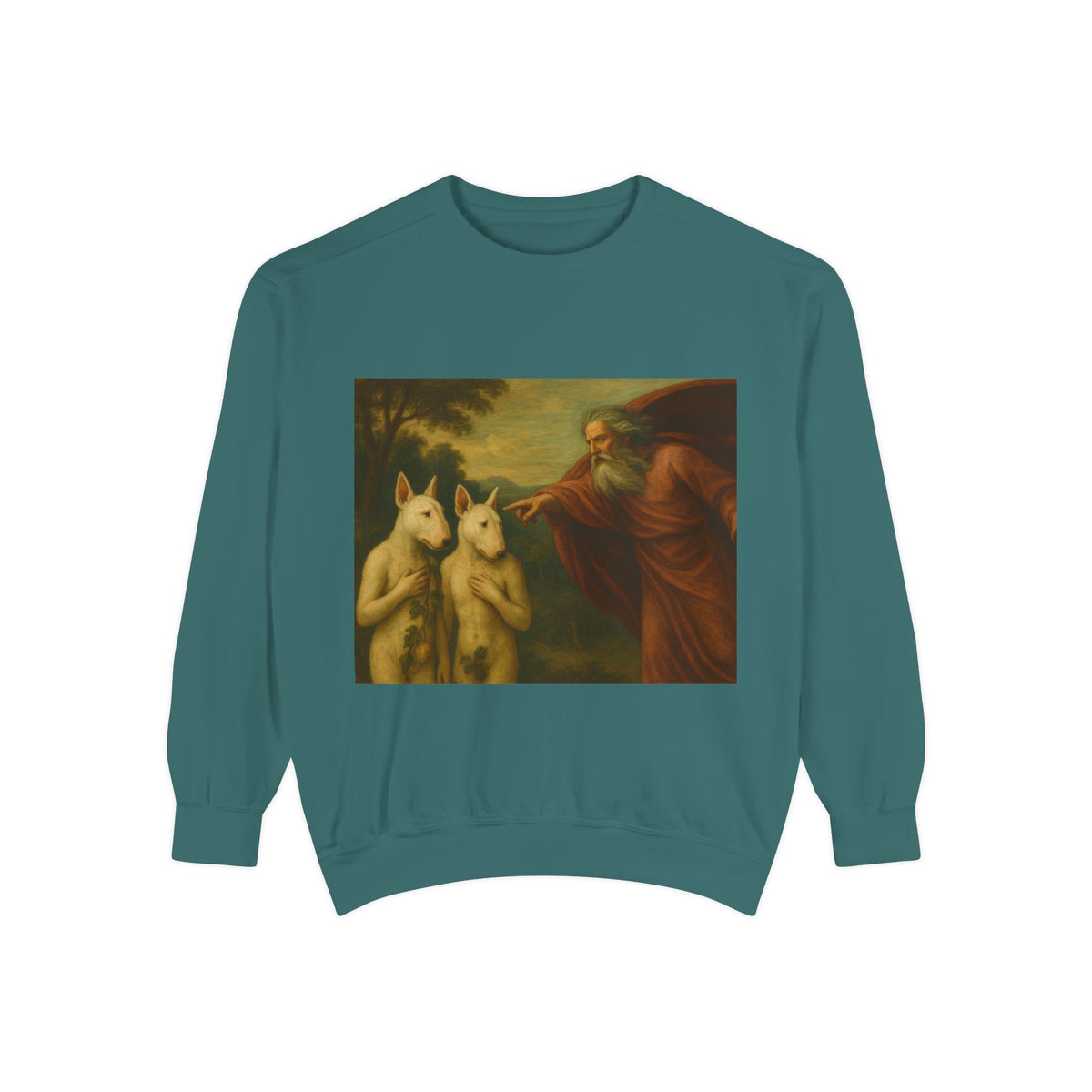 Bull Terrier The Rebuke of Adam and Eve — after Domenichino, 1626 | Crewneck