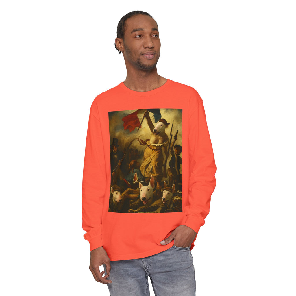 Bull Terrier Liberty Leading the People — after Eugene Delacroix, 1830 | Long Sleeve