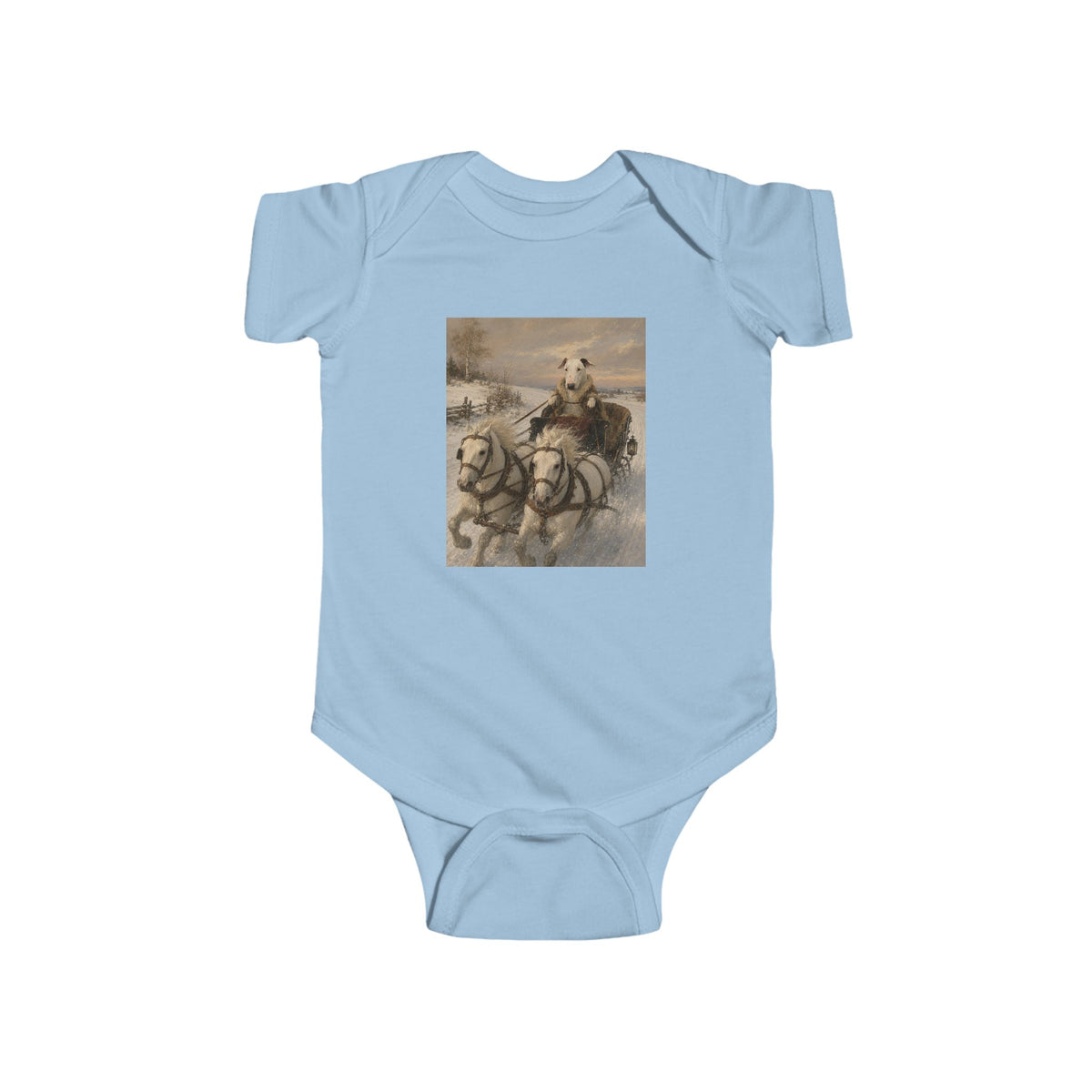 Bull Terrier Sleigh Ride — after Alfred Wierusz-Kowalski, c.1890 | Bodysuit