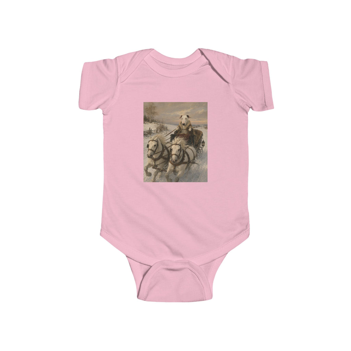 Bull Terrier Sleigh Ride — after Alfred Wierusz-Kowalski, c.1890 | Bodysuit