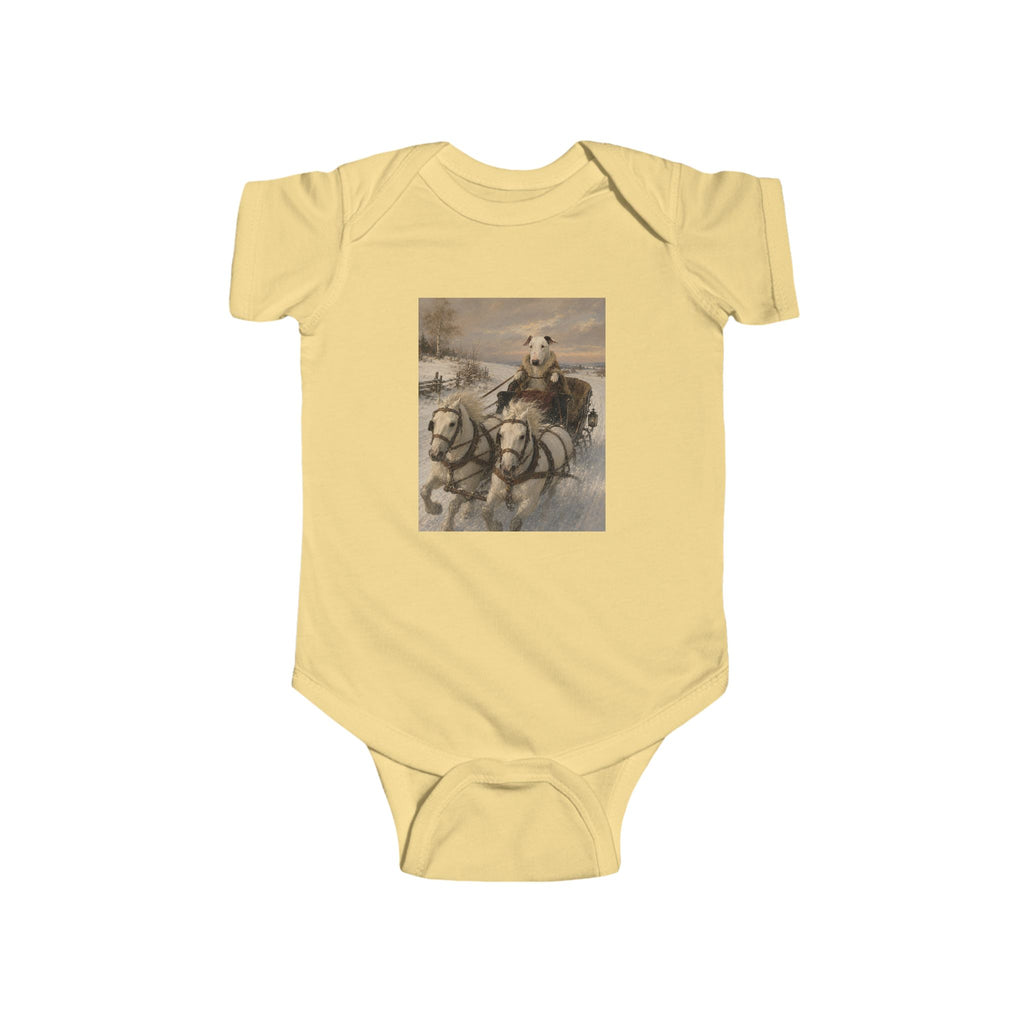 Bull Terrier Sleigh Ride — after Alfred Wierusz-Kowalski, c.1890 | Bodysuit