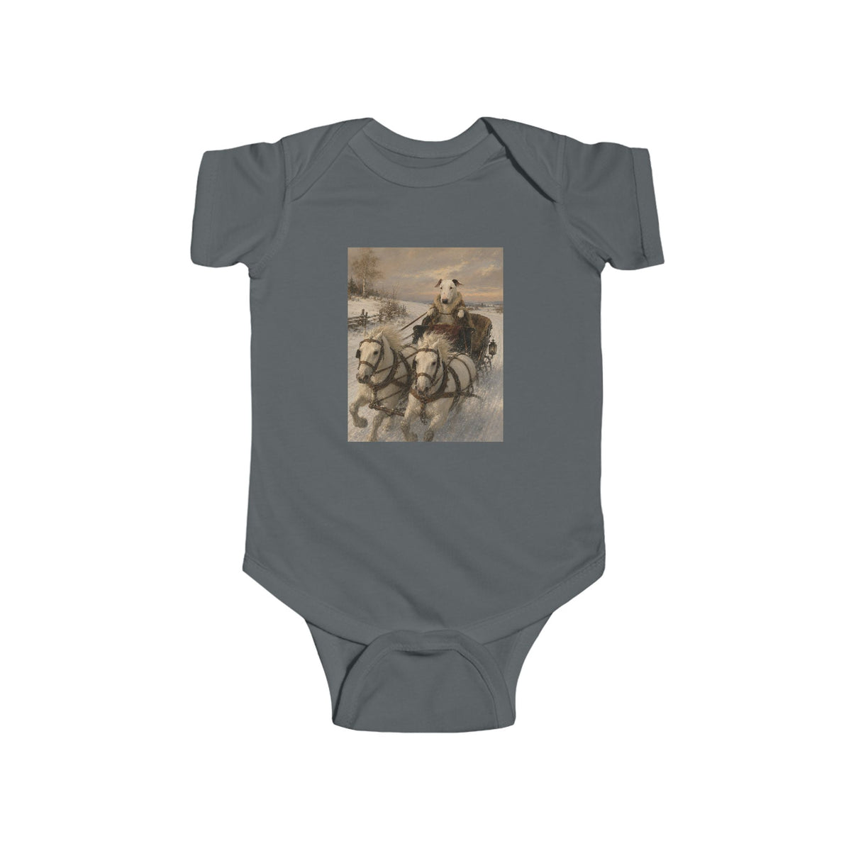 Bull Terrier Sleigh Ride — after Alfred Wierusz-Kowalski, c.1890 | Bodysuit
