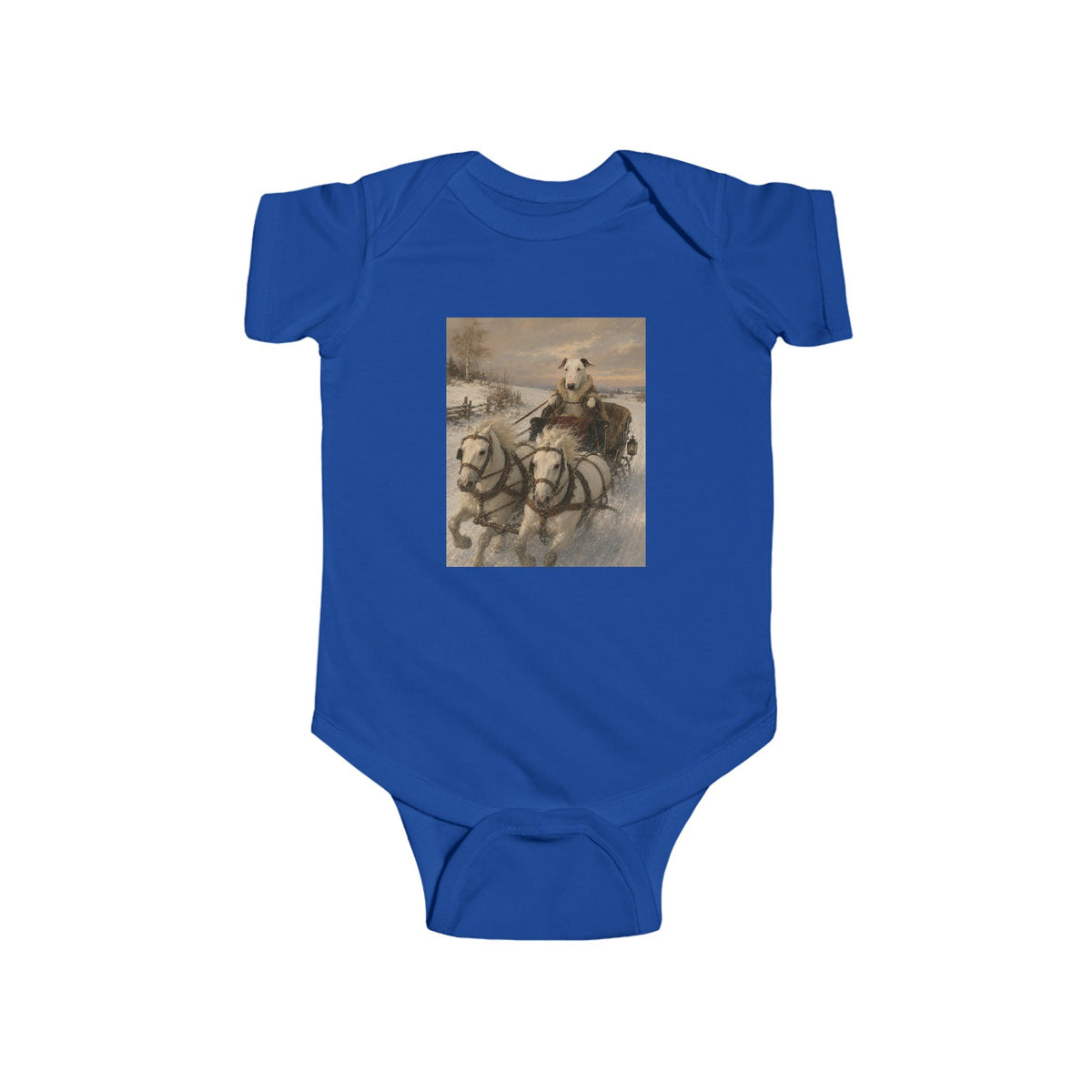 Bull Terrier Sleigh Ride — after Alfred Wierusz-Kowalski, c.1890 | Bodysuit