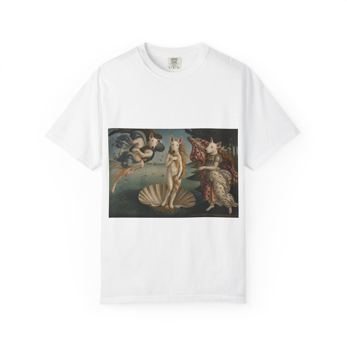 Bull Terrier The Birth of Venus — after Sandro Botticelli, c.1485 | Garment-Dyed Tee